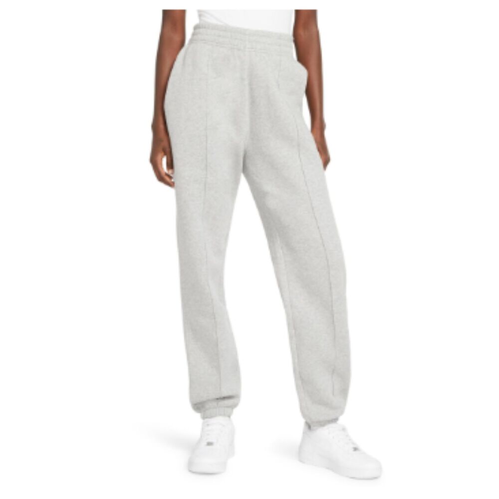 Nike Sportswear Essential Fleece Pants - GREY HEATHER/ WHITE, Size Small